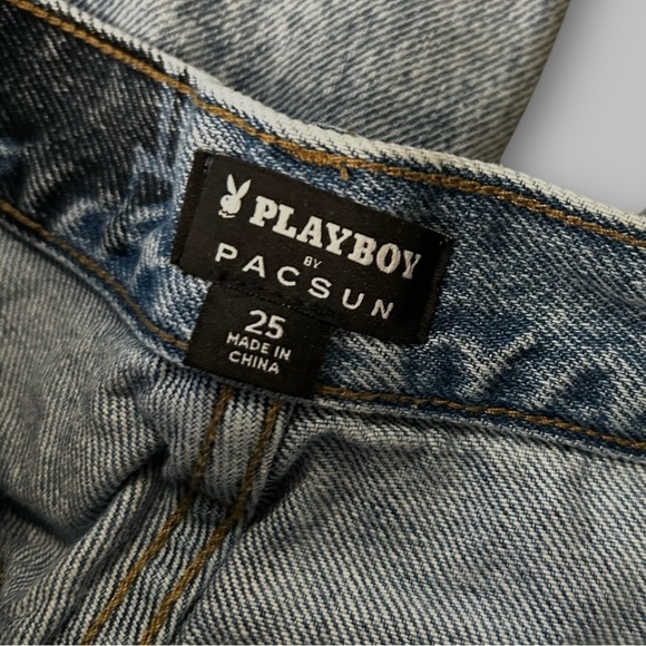 Playboy By Pacsun Mom Jeans Size 25 Button Fly Denim Acid Wash Straight Leg Y2K - Picture 6 of 7